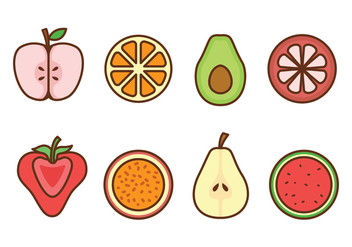 Fruit Icon Set - vector gratuit #439483 