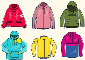 Colorful Winbreaker Jacket Sketch Vector Illustration - Kostenloses vector #439493