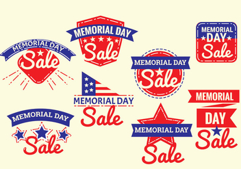 Set of Memorial Day Label Vectors with Vintage or Retro Style - Free vector #439523