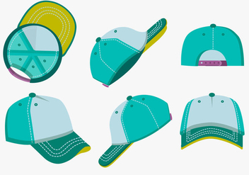 Blank Template Trucker Hat Color Vector Pack - Free vector #439543