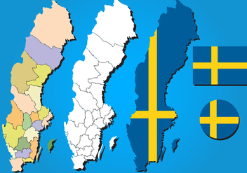 Sweden Map Vector Set - Kostenloses vector #439723