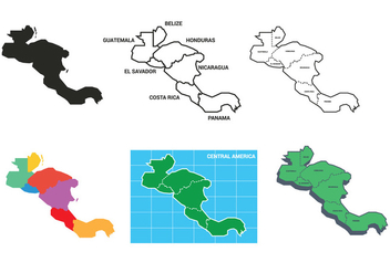 Central america map vector set - Free vector #439893