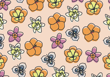 Hand Drawn Floral Pattern With Some Flowers - Free vector #440013