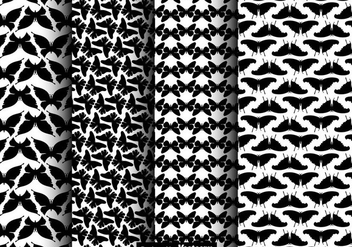 Black Butterfly Icons Seamless Pattern Set - Vector - бесплатный vector #440063
