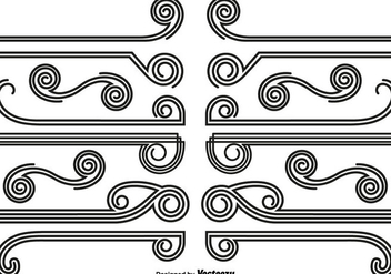 Vector Set Of Abstract Dividers And Borders - vector gratuit #440073 