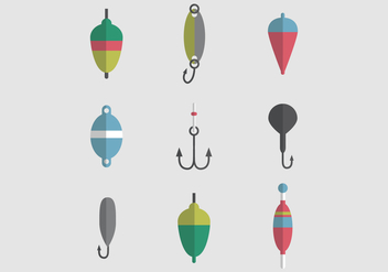 Colorful Set Of Fishing Tackles - vector gratuit #440113 