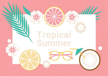 Free Tropical Summer Vector Illustration - бесплатный vector #440183