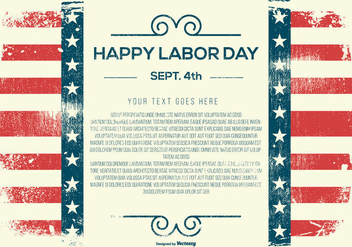 Grunge Happy Labor Day Template - vector gratuit #440323 