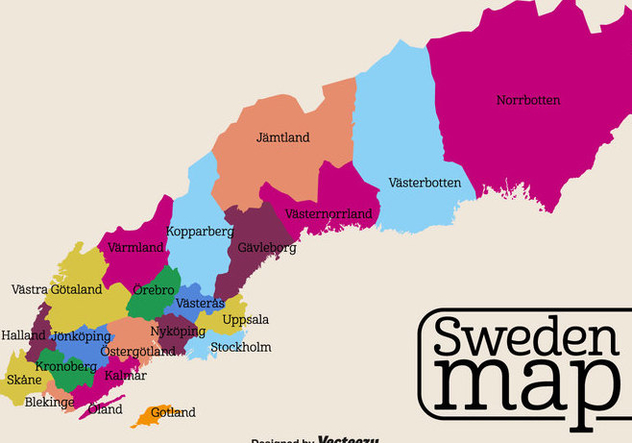 Vector High Detailed Sweden Map - vector gratuit #440413 