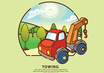 Towing City Mechanic Service Vector Illustration - Kostenloses vector #440453