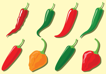 Chili Pepper Vector Icons - бесплатный vector #440463