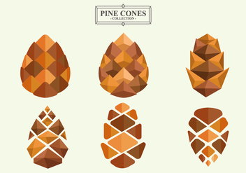 Pine Cones Flat Vector Collection - бесплатный vector #440483