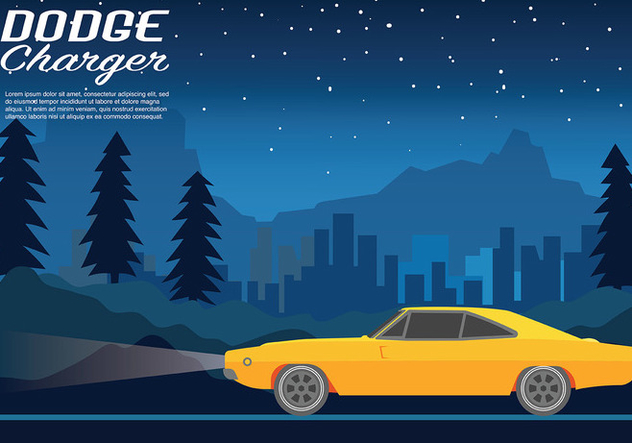 Dodge Charger Vector Background - Kostenloses vector #440633