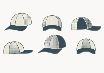 Gray Trucker Hat Collection - vector #440793 gratis
