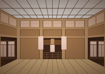 Indoor Dojo Temple - Kostenloses vector #440903