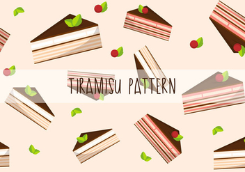 Tiramisu Cake Flat Vector Pattern - vector gratuit #441803 