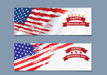 Memorial Day Banner Collection - vector gratuit #442003 