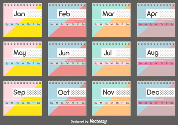 Desktop Calendar Template Set - vector #442463 gratis