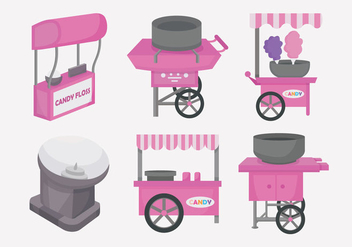 Candy Floss Cart Vector Illustration - vector gratuit #442473 