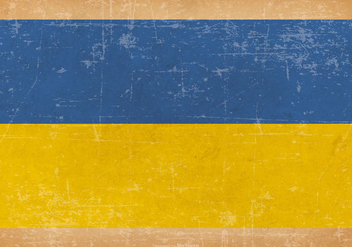Old Grunge Flag of Ukraine - vector gratuit #442503 