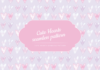 Vector Cute Hearts Seamless Pattern - Free vector #442843