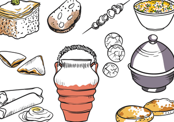 Free Moroccan Dishes Vectors - Free vector #442913