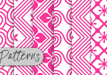 Pink Rosete Pattern Set - vector gratuit #442963 
