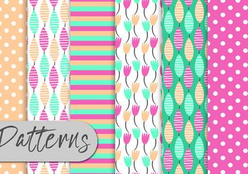 Cute Colorful Nature Pattern Set - Kostenloses vector #443003