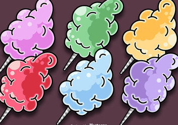 Vector Set Of Cartoon Candy Floss - Free vector #443063
