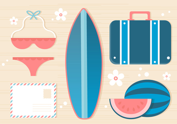 Free Summer Traveling Template Background - vector gratuit #443113 