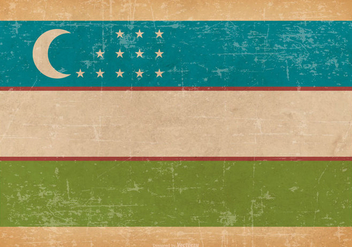 Old Grunge Flag of Uzbekistan - vector gratuit #443163 