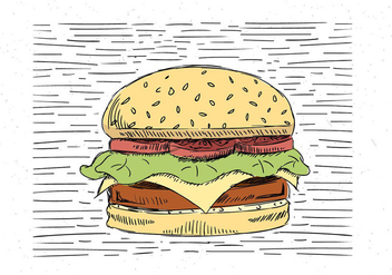 Free Hand Drawn Vector Burger Illustration - Free vector #443223