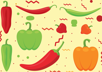 Chili Peppers Vector Set - Free vector #443293