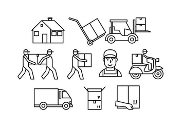 Free Movers Line Icon Vector - Free vector #443343