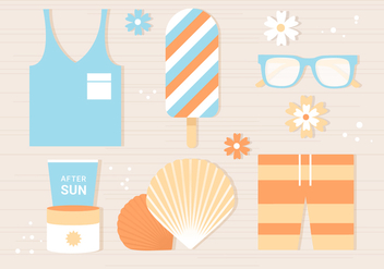 Free Flat Tropical Summer Background - Free vector #443413