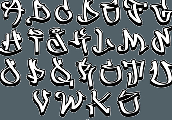 Vector Graffiti Alphabet Letters Stickers - vector gratuit #443483 