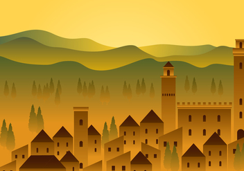 Tuscany House Fields Free Vector - Kostenloses vector #443563