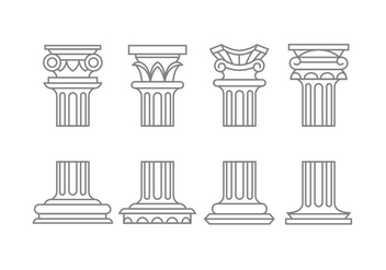 Roman column icons - vector #443593 gratis