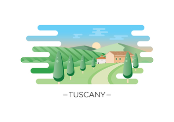 Free Tuscany Landscape Illustration - бесплатный vector #443673