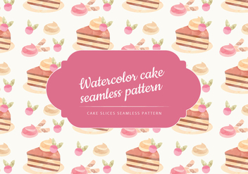 Vector Watercolor cake Seamless Pattern - vector gratuit #443873 