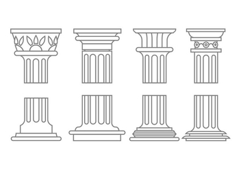 Roman column icons - vector #443923 gratis