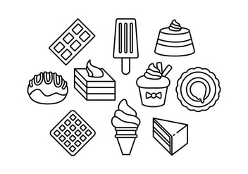 Free Sweet Food Line Icon Vector - Kostenloses vector #444083