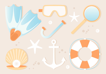Free Summer Beach Elements Background - Free vector #444153