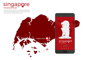 Singapore Tourism Map App Free Vector - vector gratuit #444163 