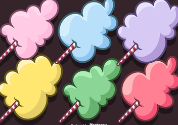 Vector Set Of Cartoon Candy Floss - vector gratuit #444173 
