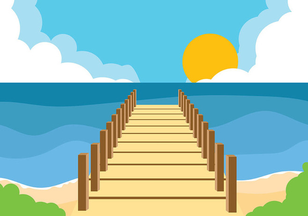 Boardwalk Background Vector - бесплатный vector #444293