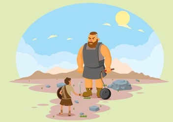 Free David and Goliath illustration - vector gratuit #444323 