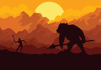 David and Goliath Vector Background - Free vector #444353