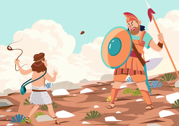 Goliath Defeated By David - Free vector #444373