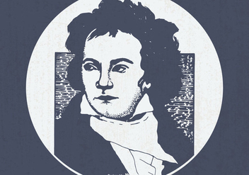 Vintage Illustration of Beethoven - бесплатный vector #444423